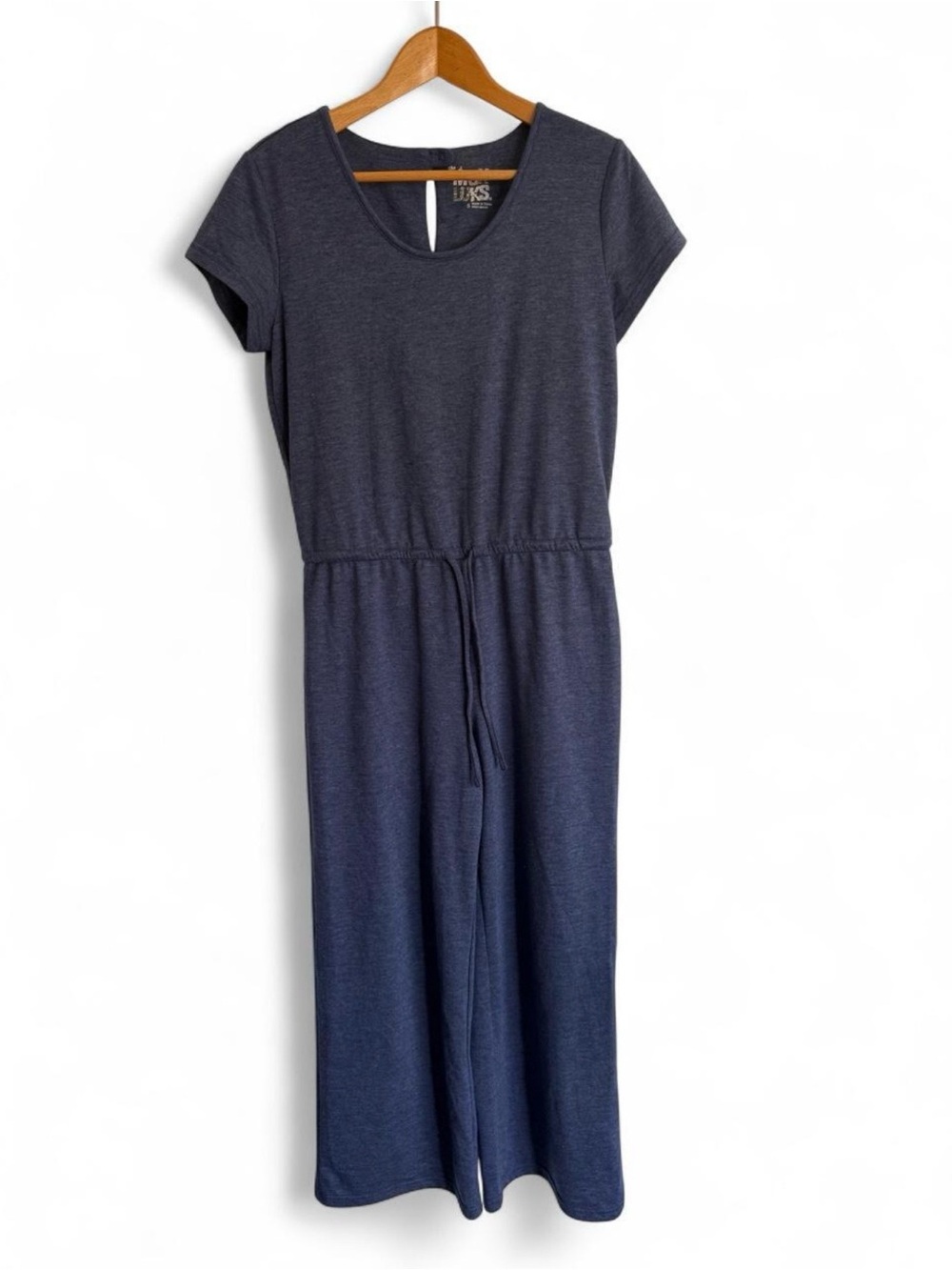 Muk Luks Blue Heathered Wide Leg Lounge Jumpsuit S